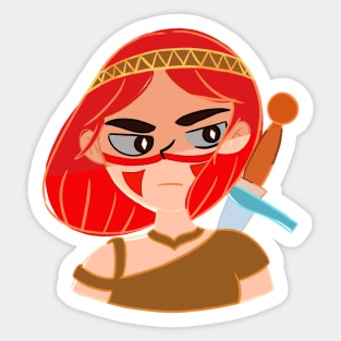 Girl with Sword Sticker